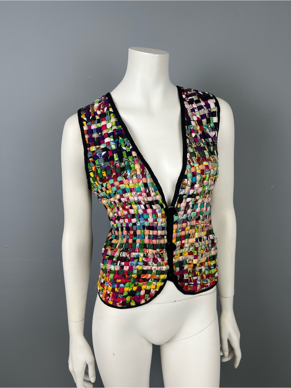 Effeci Multicolor Woven Quilted Vest - Women's Sleeveless Jacket